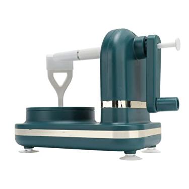 Imagem de Descascador de Maçã, Descascador de Frutas Manipulador, Descascador de Maçã Automático Multifuncional Doméstico, Descascador de Frutas Ajustável Slicer Peeling para Cozinha (Verde escuro)