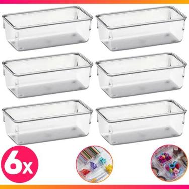 Imagem de Organizadores Kit 6 Multiuso Modular Gavetas Acrílico Pequeno Cristal 