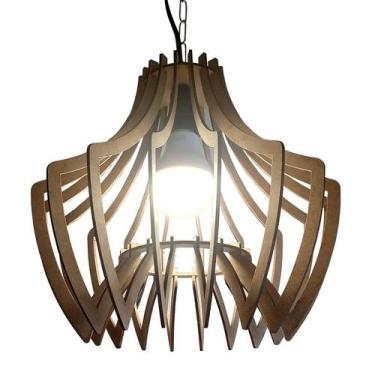 Imagem de Lustre Luminária Pendente de Madeira MDF Mod. Spider - ECO ilumi