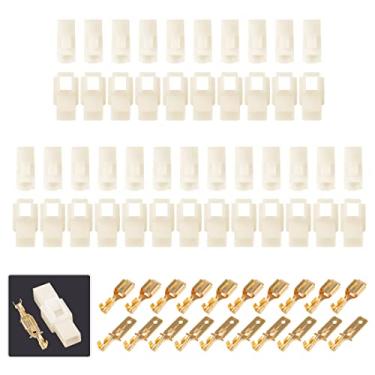 Imagem de Glarks Kit de terminais de cabo automotivo elétrico de 4 pinos 6,3 mm 1 2 3 6 8 9 macho e fêmea para motocicleta, bicicleta, carro, barcosGlarks 30Set 6.3mm 1P G-911