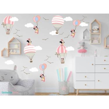 Imagem de Adesivo De Parede Minnie Mickey Balões Nuvens Bexiga - senhorita decor