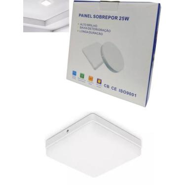 Imagem de Luminária Plafon Led Borda Infinita  25W Sobrepor Quadra Bvolt Neutro 