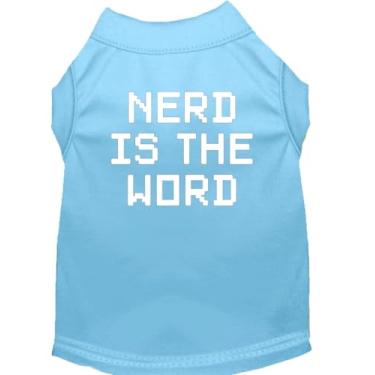 Imagem de Mirage Pet Products Camiseta Nerd is The Word com estampa de tela para animais de estimação, PP, azul bebê