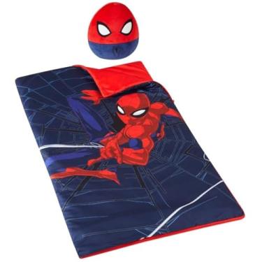 Imagem de Saco de dormir e travesseiro macio Marvel Spiderman 2 peças, 137 x 76 cm, idades a partir de 3 anos