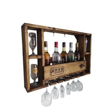 Imagem de Adega bar de Parede com abridor de garrafas em madeira 80x45 - BA8045