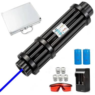 Imagem de ERAMONG Lanterna azul de alta potência, luz azul de longo alcance com foco ajustável e vários padrões para acampamento, caminhada, caça, pesca, azul