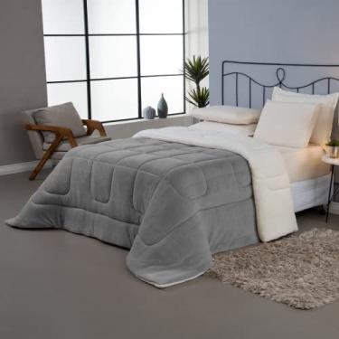 Imagem de Coberdrom Cobertor Dupla Face Casal Queen Manta Soft e Sherpa (Cinza)