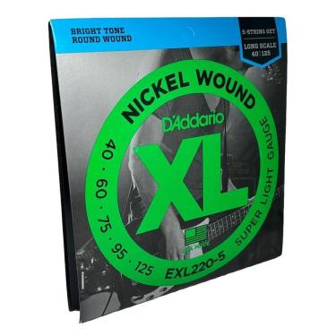 Imagem de Encordoamento D`Addario Baixo 5 Cordas 40-125 Exl220-5