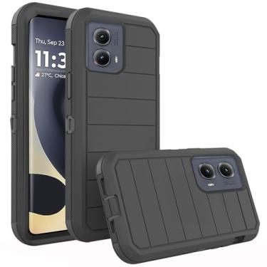 Imagem de Asuwish Capa de celular para Motorola Edge 5G 2024, capa de celular híbrida à prova de choque de grau militar, acessórios para celular Moto Edge2024 feminino masculino preto