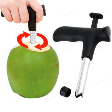 Imagem de Abridor Furador De Coco Verde Perfurador Manual Inox - Facibom