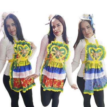 Imagem de Avental Festa Junina Adulto Coração Com Chapeuzinho