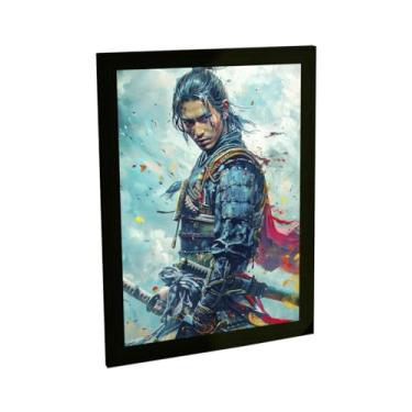 Imagem de Quadro Decorativo Samurai Ilustração Tradicional Musashi Decoração Poster Quarto Sala