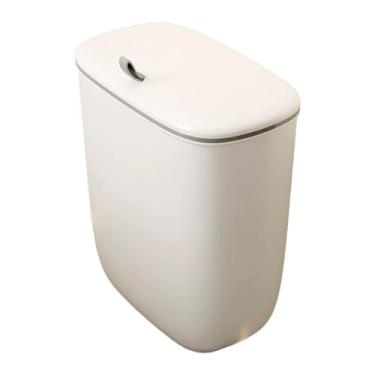 Imagem de WeiLaiKeQi Lixeira suspensa com balde de compostagem para porta de armário de cozinha, lata de lixo para armazenamento de resíduos para armário, banheiro, Branco Grande