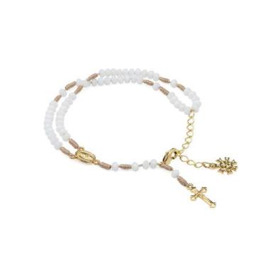 Imagem de Pulseira Terço Cristal Vidro - Espaço Católico Sacramentum