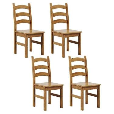 Imagem de Kit 4 Cadeiras em Madeira Maciça Napoli Espresso Móveis Nogueira