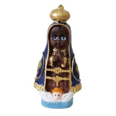 Imagem de Imagem Infantil de Nossa Senhora Aparecida em Resina - 8 cm - Lojinha 