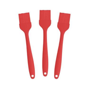 Imagem de Kit 3 Pinceis Culinarios Silicone Vermelho 26Cm Reforçado - - Udlandia