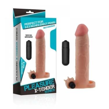 Imagem de Capa Peniana Com Extensor Anel Peniano E Cápsula Vibratória 5-6.5 Brinquedo Íntimo Penetrável CA034