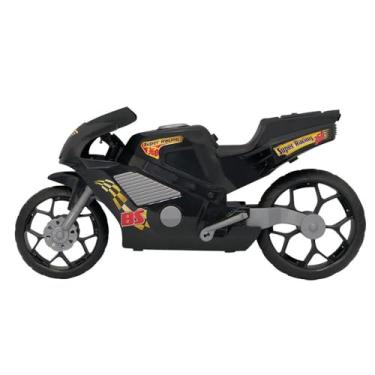 Imagem de Kit 02 Moto Esportiva de Brinquedo, 39 cm, Preto, Kit com 2 Unidades