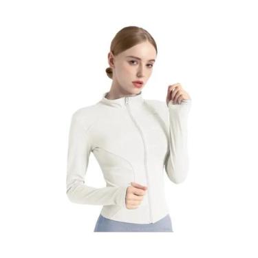 Imagem de Jaqueta de Treino Feminina Slim Fit (S-3XL) - Manga Comprida para Yoga