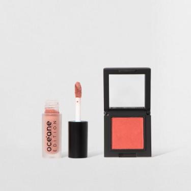 Imagem de Kit Mini Batom Líquido Nude Matte + Mini Blush Cremoso Caramelo Océane