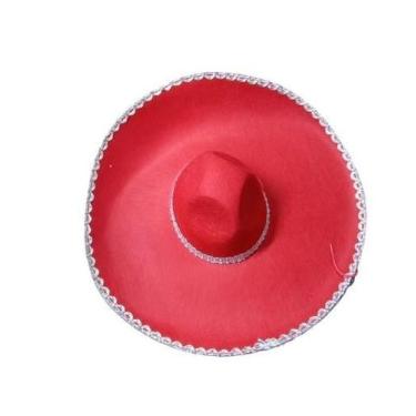 Imagem de Chapéu Mexicano Feltro Vermelho - Festas e Fantasias