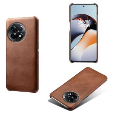 Imagem de Capa para Oneplus Ace 2,Proteção contra quedas,Casca de volta de cor sólida simples,Design de couro de imitação de plástico-Brown