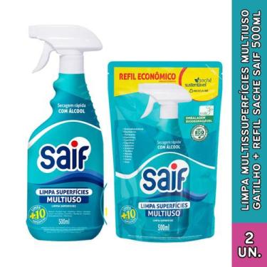 Imagem de Kit Limpa Superfícies Multiuso Saif Gatilho + Refil 500ml