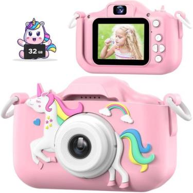 Imagem de Câmera infantil Magolo Magolo 48MP 1080P Vídeo 32GB Cartão SD rosa - M
