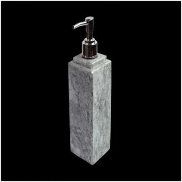 Imagem de Porta Sabonete Líquido Dispenser Em Pedra Sabão Prata 22X7Cm - INDUSTR