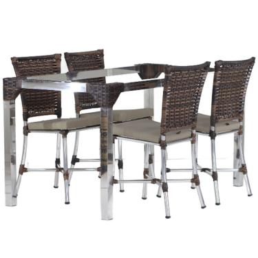 Imagem de Conjunto 4 Cadeiras Angra E Mesa De Jantar Haiti Em Alumínio