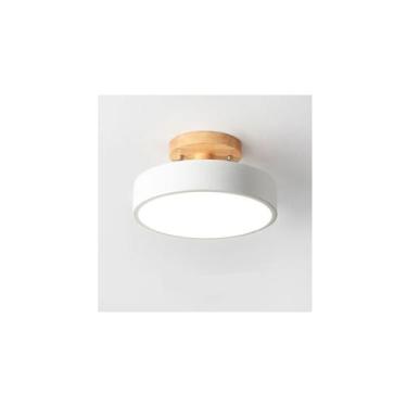 Imagem de Lâmpada de teto LED ø18cm com base de madeira 12W 3 cores 3000-6000K -