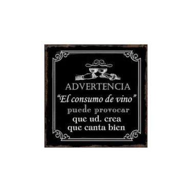 Imagem de Cartaz avisando que o consumo de vinho pode causar... 25x25cm - Lightb