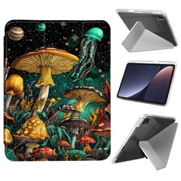 Imagem de JANENFNA Capa para iPad mini 7 (A17 Pro) 2024 / iPad mini 6 2021 com suporte para lápis, capa ultrafina e leve em forma de Y, despertar/hibernar automaticamente, cogumelos cósmicos