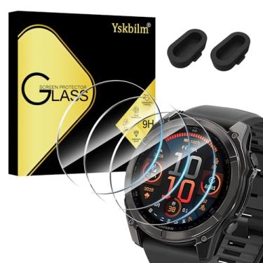 Imagem de (Pacote com 3 + 2) para Garmin fÂnix 8 Amled 51 mm, porta do carregador + [antiarranhões] Película protetora de tela de vidro temperado de dureza 9H