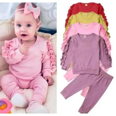 Imagem de Conjunto Bebe Babado - KADU MODAS, Mostarda, 3 anos 