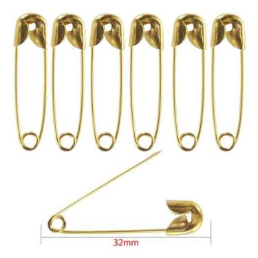 Imagem de 500 Alfinete Segurança Dourado 32mm Costura Artesanato Joias - Kas, Se