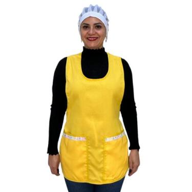 Imagem de Kit avental bata + touca - Armarinho Neves, Amarelo