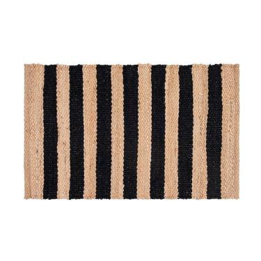 Imagem de Tapete Copa E Cia Sense Nature Daru Preto Com Natural - 50 X 80 Cm