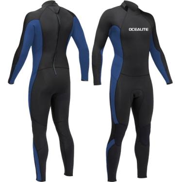 Imagem de Ocealite Roupa de mergulho completa de 5/4 mm, 4/3 mm e 3 mm para homens, roupas de neoprene premium para mergulho, snorkeling, surfe, natação (homens 3 mm, azul marinho (último), pequeno)