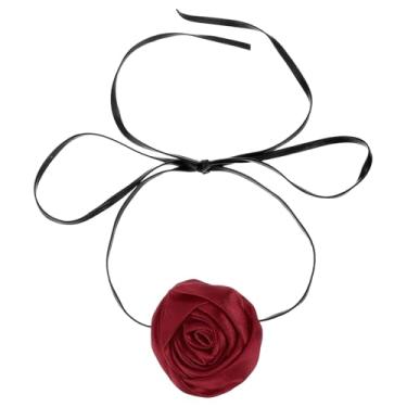 Imagem de PATIKIL Colar de rosas para mulheres, gargantilhas de flores, gargantilhas ajustáveis, acessórios modernos para casamento, One Size, Algodão, Âmbar