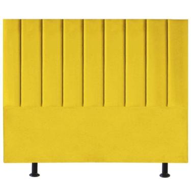 Imagem de Cabeceira Estofada Cama Box Queen 160 Cm Sophia Carla Suede Amarelo