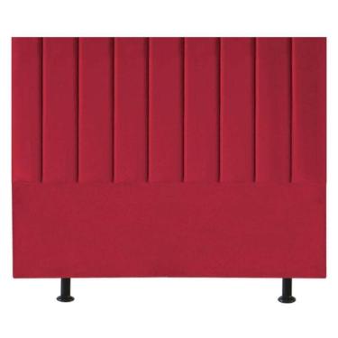 Imagem de Cabeceira Estofada Cama Box Queen 160 Cm Sophia Carla Suede Vermelho