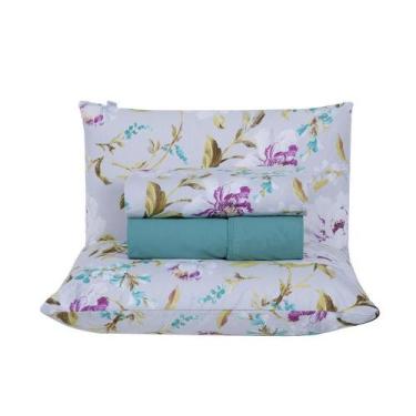 Imagem de Jogo De Lençol 4 Peças Casal Percal 180 Fios Homme 60% Algodão 40% Pol