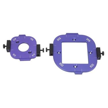 Imagem de Modelo de raio de canto redondo liga de alumínio 4 em 1 gabarito de roteador de design com 8 opções de raio ajustável para projetos de marcenaria R10 R15 R20 R25 R30 R35 R40 R50