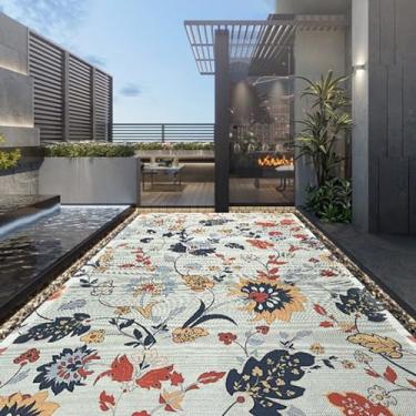 Imagem de Tapete para ambientes externos, 12 x 17 cm, canudo de plástico impermeável, impermeável, tropical, hidrofóbico, não mofado, para deck, anticongelante, resistente a rasgos, tapete têxtil para jardim e