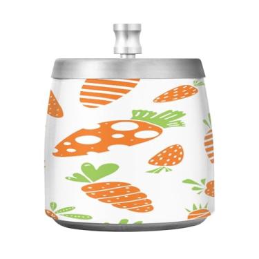 Imagem de JUZIHAI Cinzeiro de cenoura de Páscoa com tampa, cinzeiro de aço inoxidável inodoro à prova de vento cinzeiro sem fumaça para escritório em casa, pátio, varanda, cigarro