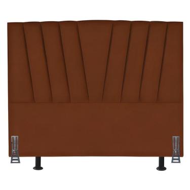 Imagem de Cabeceira Cama Solteirão 100 Cm Ludmilla Em Suede Com Frame Cor:terracota