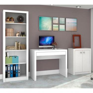 Imagem de Conjunto Escritorio Completo 3 Peças Cj16 Branco Branco - TECNO MOBILI