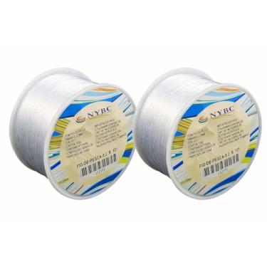 Imagem de Kit com 2 Rolos Fio de Nylon NYBC 0,20mm Transparente 2000m Cada para Artesanato, Bijuterias, Costura, Pesca Leve e Projetos DIY